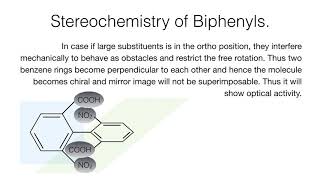 Stereochemistry of Biphenyls  Stereochemistry  Organic Chemistry [upl. by Lebatsirhc516]