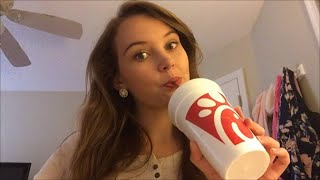 ASMR ChickfilA COOL WRAP BROWNIE and CHICKEN TENDERS Eating Sound MUKBANG [upl. by Eenhpad]