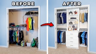 DIY Closet Organization with Shelving and Drawers [upl. by Yniatirb]