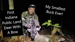 First Indiana Public Land Deer With A Bow My Smallest Buck Ever [upl. by Lawtun678]