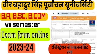 Vbspu Examination form 202324  BA 6 semester online form  Kaise bhare online form [upl. by Allissa]