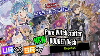 UPDATED Witchcrafter BUDGET Deck REPLAYS YuGiOh Master Duel Quick Gameplay Showcase GoldPlat [upl. by Hanej]