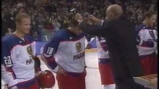 Bure Fedorov Larionov Datsyuk Kovalchuk 2002 Winter Olympics Hockey [upl. by Nevaed]