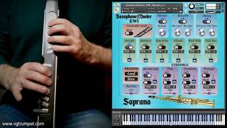 AKAI EWI4000s EWI5000 with Soprano saxophone Kontakt sound library [upl. by Ire]