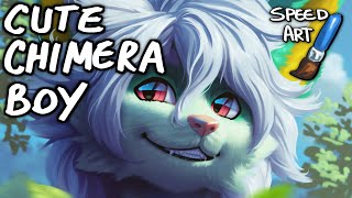 PAINTING A CUTE CHIMERA SPEEDARTSPEEDPAINT IN FIREALPACA 🔥🦙 [upl. by Drusy]