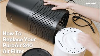 How to replace the PuroAir air filter on a PuroAir 240 air purifier [upl. by Martsen559]