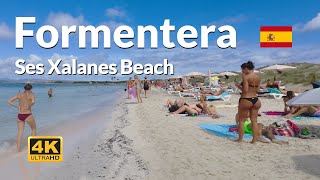 Ses Xalanes beach walk Formentera 4K Balearic Islands Spain 🇪🇸 [upl. by Sybyl338]