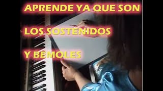 Clases de piano lección 7 Como tocar en piano sostenidos bemoles y becuadros [upl. by Ahsilad]