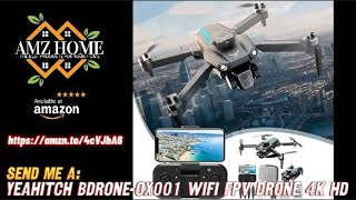 Review Yeahitch BDRONEOX001 WiFi FPV Drone 4K HD ESC Camera Altitude Hold Mode Foldable RC Amazon [upl. by Ydak476]