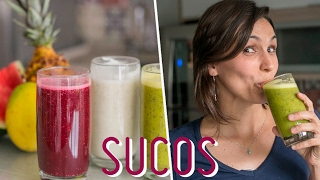 SUCOS NATURAIS como preparar 3 receitas para o verão [upl. by Mell]