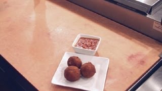 Deep Fried Risotto Balls Stuffed With Bacon amp Cheese  Italian Dishes [upl. by Furnary]