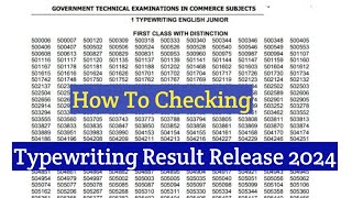 Typewriting Result Date 2024 Typewriting Exam Result august date 2024 [upl. by Gnart]