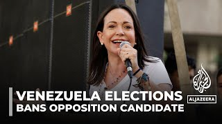 Venezuela court disqualifies leading opposition presidential candidate [upl. by Ayotac]