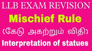 Mischief rule in tamilHeydons case rule l Interpretation Of Statues [upl. by Nnylirej]