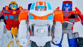 TRANSFORMERS RESCUE BOTS BLADES COPTER CRANE WITH HIGH TIDE OPTIMUS PRIME TOYS [upl. by Kattie588]