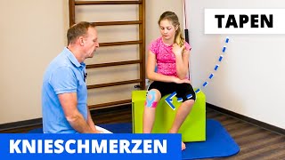 Knie TAPEN bei Schmerzen Morbus Osgood Schlatter Patellasehne  Anleitung zum Nachmachen [upl. by Lramaj916]