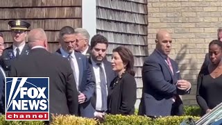 NY governor confronted by icy reception while visiting slain NYPD officers wake [upl. by Mcconnell]