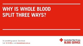 Why is whole blood split three ways [upl. by Naie]