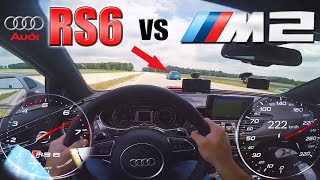 RS6 Performance chasing a Lady in BMW M2 on German Autobahn ✔ [upl. by Clayson]