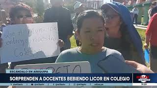 Willax Noticias Edición Central  JUL 02  SORPRENDEN A DOCENTES BEBIENDO LICOR EN COLEGIO  Willax [upl. by Orban]