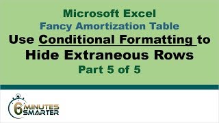 Amortization Table in Excel Part 5 of 5  Conditional Formatting to Hide and Highlight Rows [upl. by Cohn339]