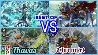 Stride in V Thavas Aqua Force VS Chronojet Gear Chronicle  Cardfight Vanguard V Premium [upl. by Skinner933]