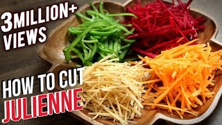 How To Julienne Vegetables  Knife Skills  The Bombay Chef  Varun Inamdar  Basic Cooking [upl. by Akimad]