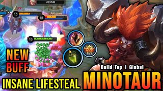 NEW BUFF OP Minotaur with New Item INSANE LIFESTEAL  Build Top 1 Global Minotaur  MLBB [upl. by Ardnwahs106]