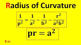 Radius of curvature for pedal Equation  Ellipse  Bsc  Btech [upl. by Scharaga]