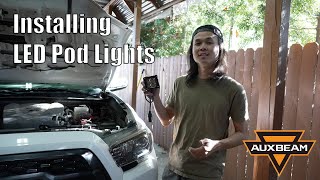 Auxbeam LED Spot Light Pod Install on Toyota Tacoma  HowTo [upl. by Naira18]