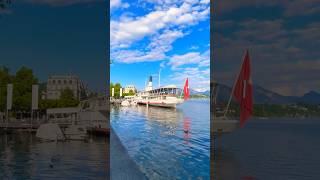 🇨🇭Wonderful view of the Lucerne harbor on Lake Lucerne  City of Lucerne  Switzerland🇨🇭 [upl. by Nohtanhoj]