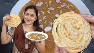 Halwa Lachha Paratha Recipe Barawafat Special  Lachha Paratha Banane ki Aasan vidhi Ishrat kitchen [upl. by Amaras356]