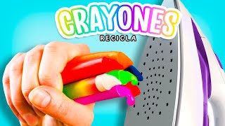 IDEAS Y TRUCOS PARA REUSAR CRAYONES DE CERA ❤️ Manualidades fáciles para reciclar  Tutoriales Belen [upl. by Ameerahs]