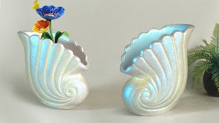 Snail flower pot  Beautiful cement craft ideas  Flower vase making [upl. by Eixid545]