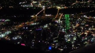 DAL HD United Express ERJ145 TakeOff Night Downtown Dallas Love Field Embraer [upl. by Ethan441]