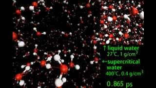 Structure of supercritical water molecular dynamics simulation [upl. by Laurentia]