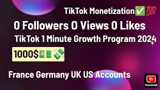 TikTok 1 Minute Growth Program  How To Apply For Tiktok 1 Minute Growth Program 2024  How To Link [upl. by Hansen]