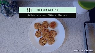 Galletas de Avena Plátano y Manzana  Snacks [upl. by Ennairak]