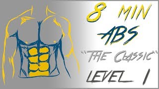 8 Mins abs workout  Level 1 [upl. by Lynette]