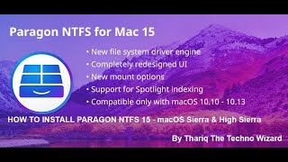 How To Install Paragon NTFS 150911 Complete Version for macOS Sierra amp High Sierra [upl. by Amethyst350]