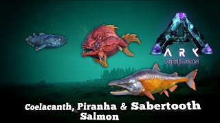 How To Tame Fish Coelacanth Piranha amp Sabertooth Salmon  Ark Survival Evolved [upl. by Par]