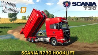 Farming Simulator 19  SCANIA R730 HOOKLIFT Building a Bridge [upl. by Lyrac974]