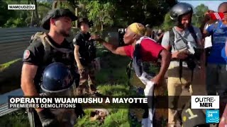 Mayotte  premières démolitions de bidonvilles dans le cadre de lopération Wuambushu • FRANCE 24 [upl. by Lenoel]