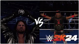 WWE 2K24 SIMULATION AJ STYLES VS TETSUYA NAITO  No DQ Match [upl. by Amehsat]