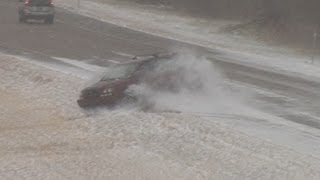 Interstate 64 Icy Slides and Spinouts  Shiloh Illinois [upl. by Gloriane665]