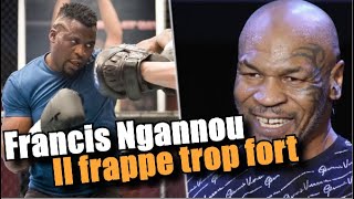 Francis Ngannou choque Mike Tyson par sa puissance  Personne ne frappe aussi fort que lui 🥊 [upl. by Crescen400]