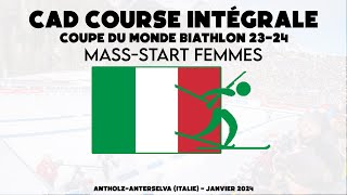 Biathlon  MassStart Femmes  AntholzAnterselva Italie  CDM 2324 Replay CAD 21012024 [upl. by Modestia859]