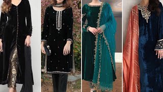 Elegant Partywear Velvet Dress Designs 2024Velvet suit DesignsVelvet dress designs [upl. by Luhar128]