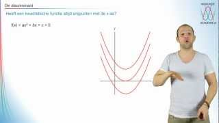 Kwadratische functies  abcformule de discriminant  WiskundeAcademie [upl. by Pleione]