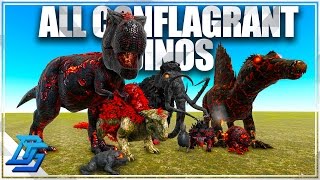 ALL CONFLAGRANT DINO ABILITIES  Ark Survival Evolved  Pugnacia Mod [upl. by Daph]